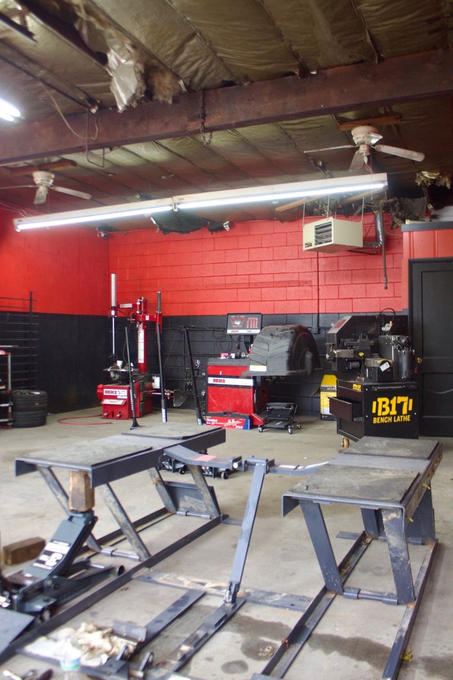 Brake lathe and tire equipment used for brake repair at Auto Pro Services in Nashville, TN